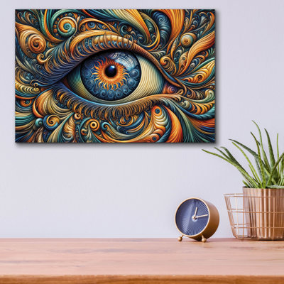 Epic Art 'Psychedelic Eye 5' by Rey Klimt Acrylic Glass Wall Art, 16" x 12"