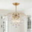 Lustre en fer doré et cristal à 6 lumières de 50 cm (19,7 po) avec chaîne réglable pour salle à manger, salon et entrée-478399523