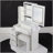 Small Size Left Bedside Cabinet Vanity Table + Cushioned Stool, 2 AC+2 USB Power Station, Hair Dryer Bracket, Extra Large Touch Control Sliding LED Mirror, Tri-Color Switching, EPA,GCC,UL Certificate-204122230