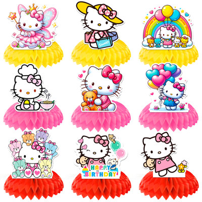 Ensemble de centres de table Hello Kitty, ensemble de 9 pièces de table de fête d'anniversaire Hello Kitty