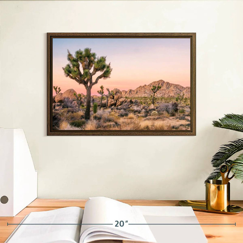 Joshua Tree Patch, 13" X 9", Floating Frame Walnut
