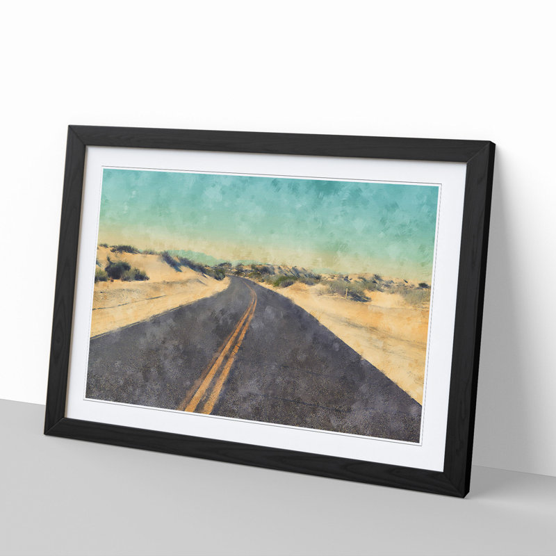 The Open Road Vol.3 - Picture Frame Graphic Art, 36cm H x 48cm W x 2cm D, Black Framed