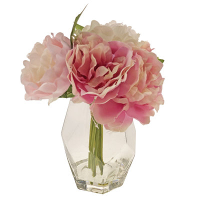 Fabric Peony Arrangement in Vase