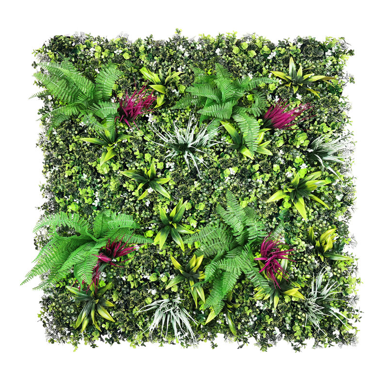 40" Artificial Boston Fern Yucca Grass Greenery Wall Panel Hedge Mat Backdrop Privacy Screen