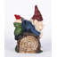  Welcome Sign Gnome Crawling over Tree Trunk Statue