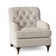 Fauteuil à coussin en duvet capitonné Devan