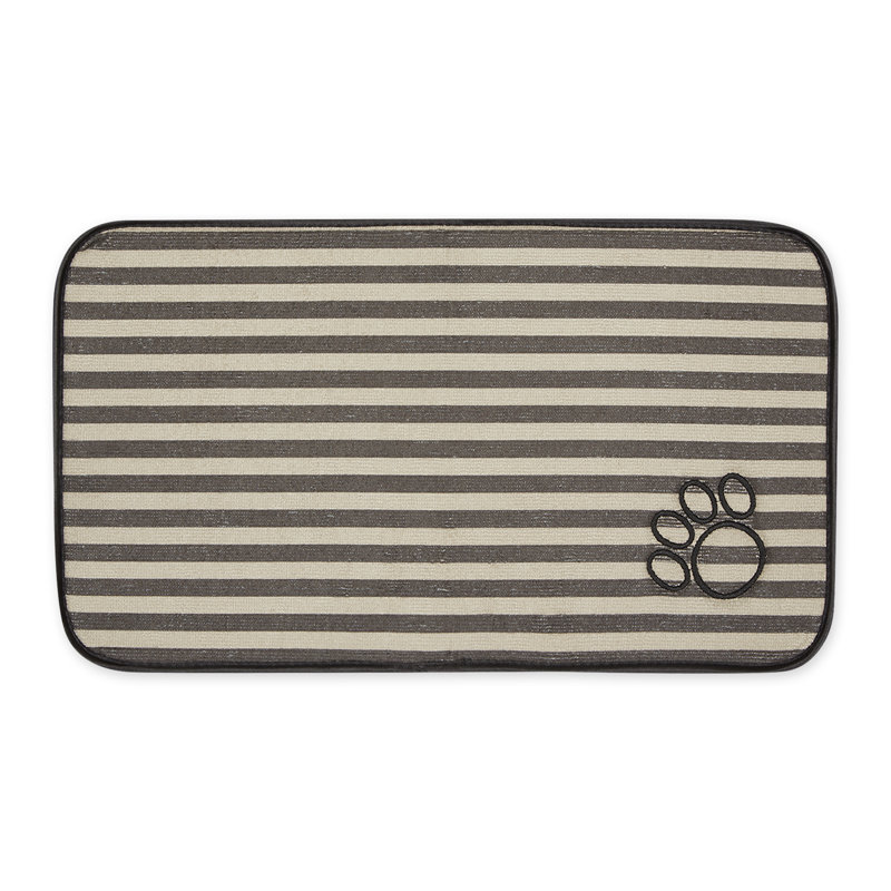 Lit rayé pour animaux en polyester, Brun