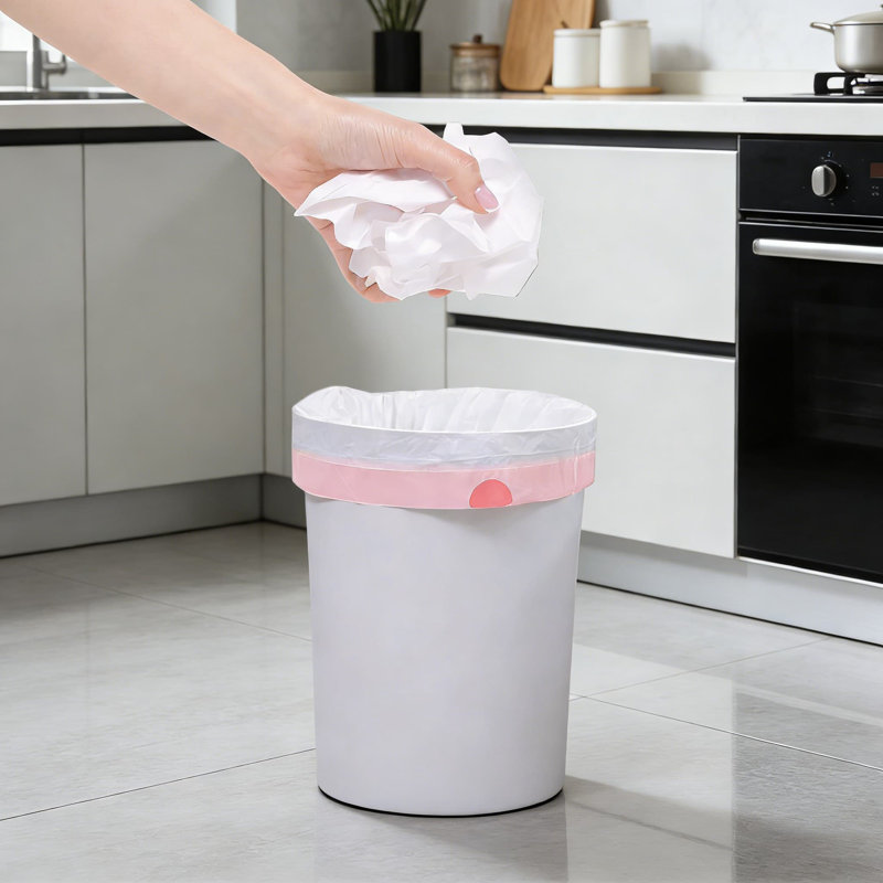 Petits sacs à déchets Waikas de 1,2 gallon avec cordon, mini sacs à ordures épais de 1,14 mil pour la salle de bain, la cuisine, le bureau, 88 sacs transparents non parfumés