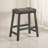Set Of 2 Rustic Counter Stools, 25-Inch Backless Wooden Farmhouse Barstools With Faux Leather Seat, Distressed Finish, Space-Saving Design