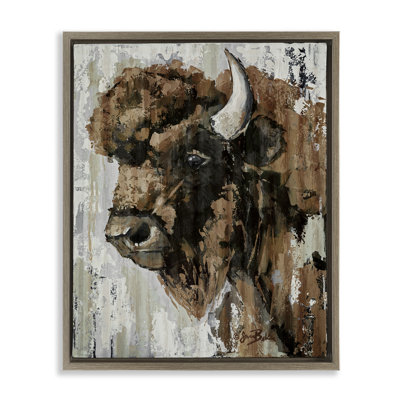 Abstract Bison Visage Floating Frame, design by Sara Baker