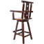 Tabouret de bar en bois de sapin rustique avec repose-pieds et accoudoirs larges