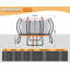 Le trampoline d'extérieur de 14 pi avec filet d'enclos et échelle Albott met en valeur les trampolines récréatives pour enfants et adultes, cadre à connexion rapide, homologation ASTM-110355961