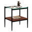 De 2 tables de bout en verre transparent avec couche et pieds l 15,34 po x H 20,69 po, structure trempée