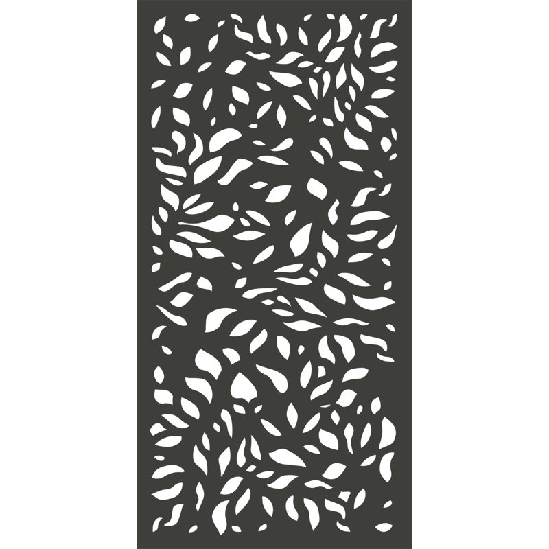 Charcoal Grey Botanical Design Composite Privacy Fence Panel