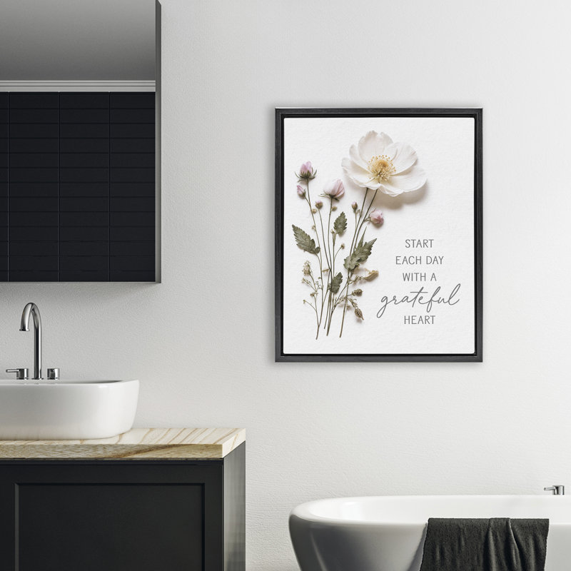 Cadre flottant Grateful Heart, H 31 po x l 25 po, Cadre flottant noir de jais