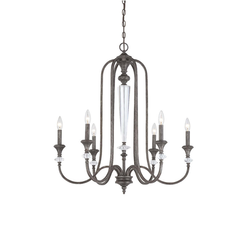 Lustre traditionnel / classique à 6 lumières de style bougie Edoardo