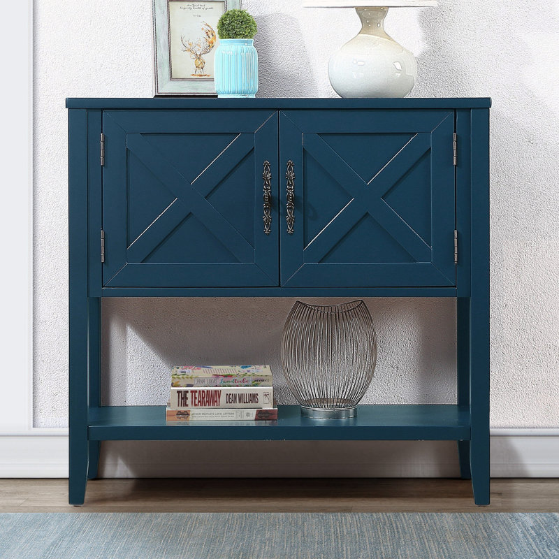 Armoire de vestibule 2 portes Pelovitz, Bleu marine