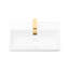 Lavabo de salle de bain rectangulaire en céramique 21 po x 12 po avec barre à serviettes dorée, robinet, trop-plein, céramique haute température, finition teintée, accessoires, faible absorption d'eau, nettoyage sans effort
