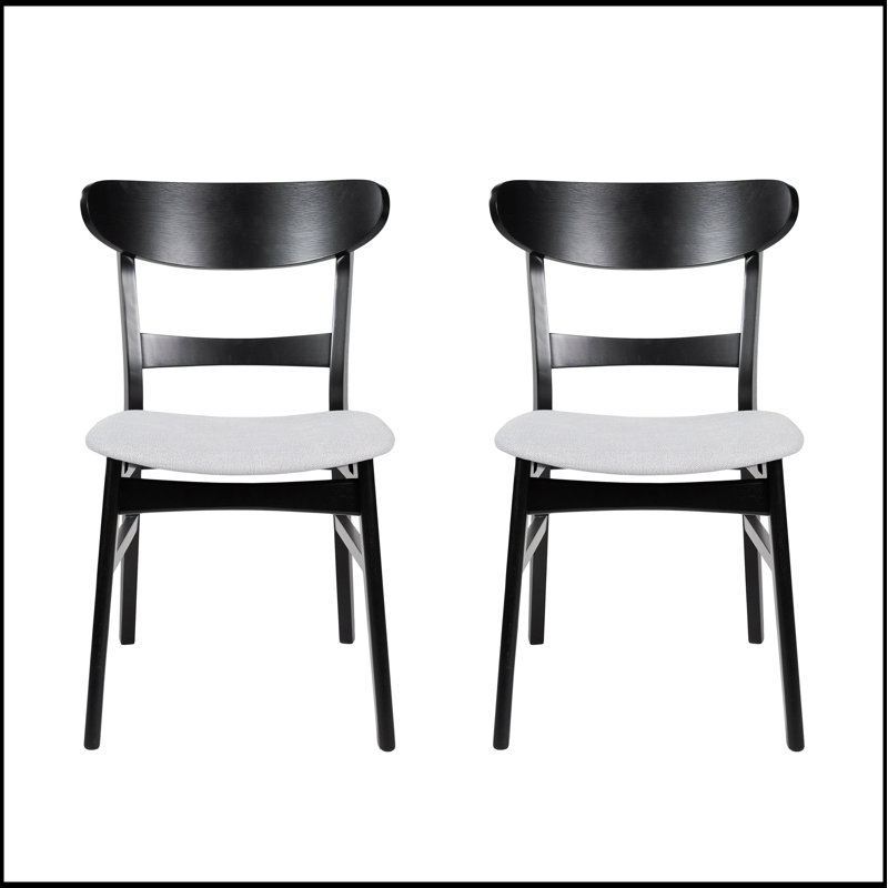 Ensemble de 2 chaises de salle à manger élégantes et confortables avec coussins épais et structure en bois durable pour les petits espaces