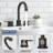 Widespread Bathroom Sink Faucet 2 Handle 8 Inch Lavatory Faucet 3 Hole 360° Swivel Spout Vanity Sink Basin Faucets With Pop Up Drain Assembly