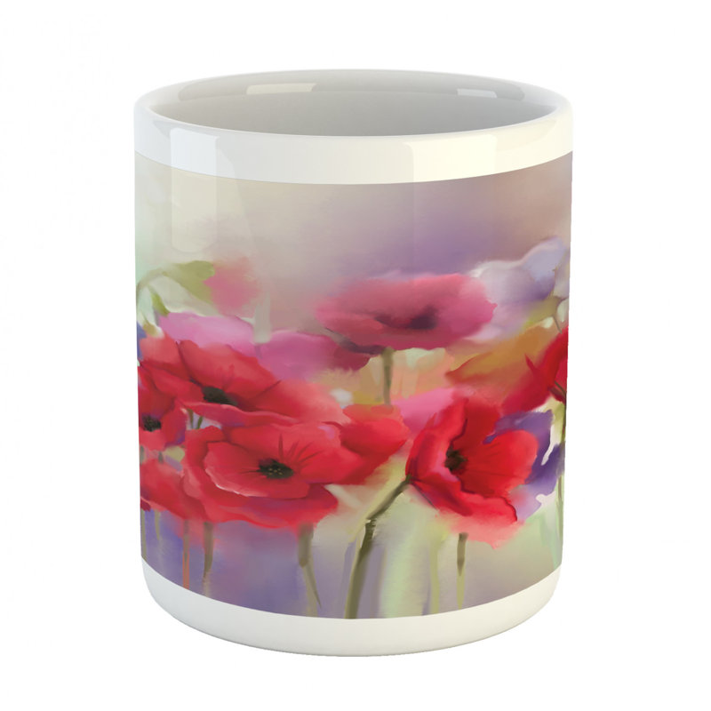 Grande tasse à café fleurie