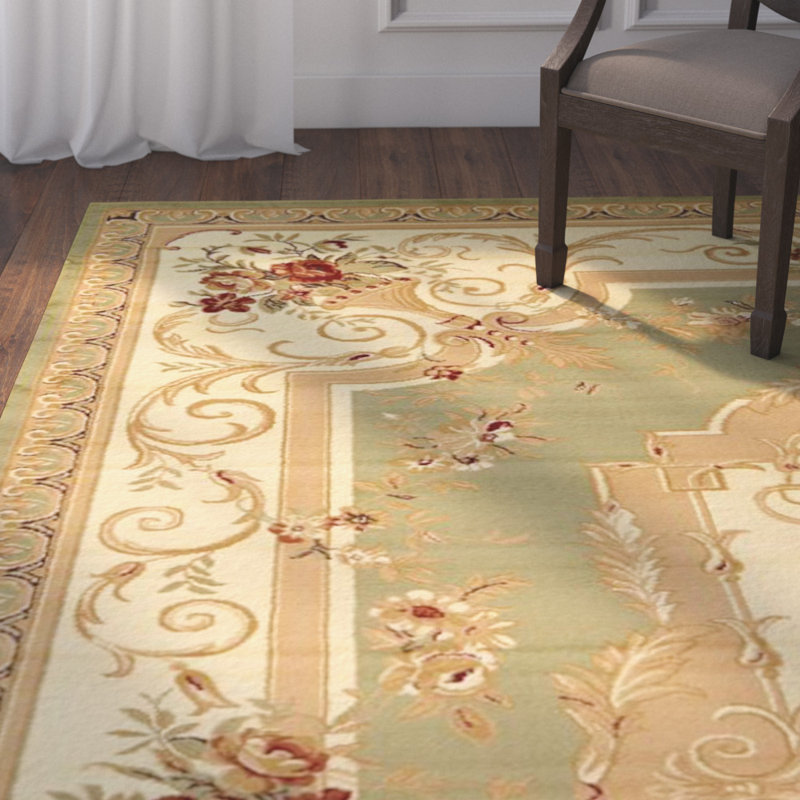 Debora Oriental Area Rug, Rectangle 7'10" x 10', Green/Beige