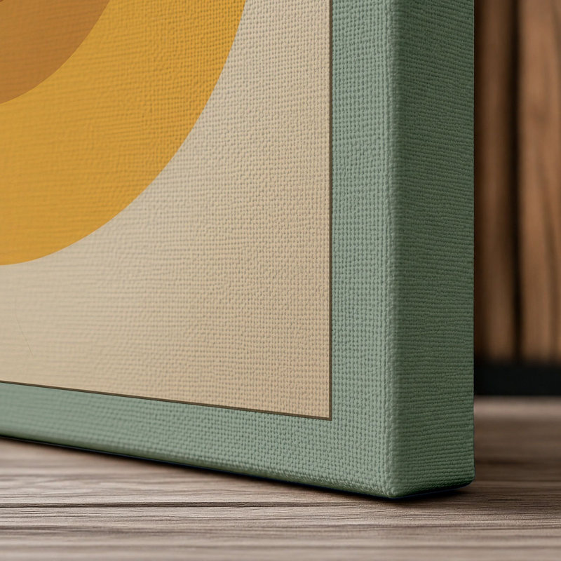 Geometric Quadrants Mid-Century - Wrapped Canvas, 30x20 - 76.2 x 50.8 cm, Sage Border