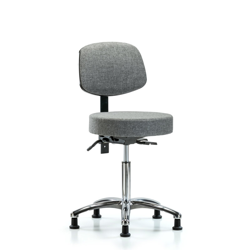Tabouret de laboratoire à hauteur réglable Dalia, Patins, Gris, 18.5"-24"
