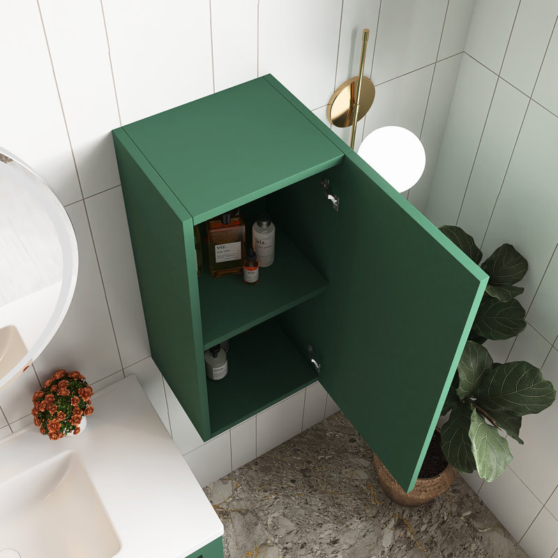 Armoire murale de meuble-lavabo flottant mural H 30 "avec porte et tablette