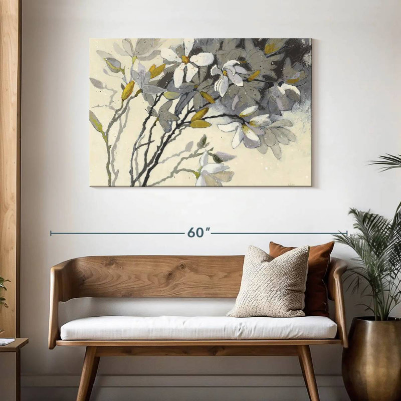 Harnek Magnolias jaune gris, H 30 po x l 45 po