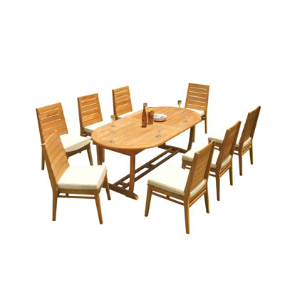 Outdoor 9 - Piece Teak Dining Set