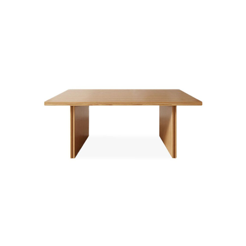 Bureau rectangulaire moderne et simple en bois massif, Burlywood, 29.53" H x 55.12" W x 27.56" D