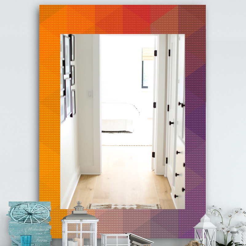 Miroir murale en pointillé géométrie champêtre, H 24 po x l 32 po
