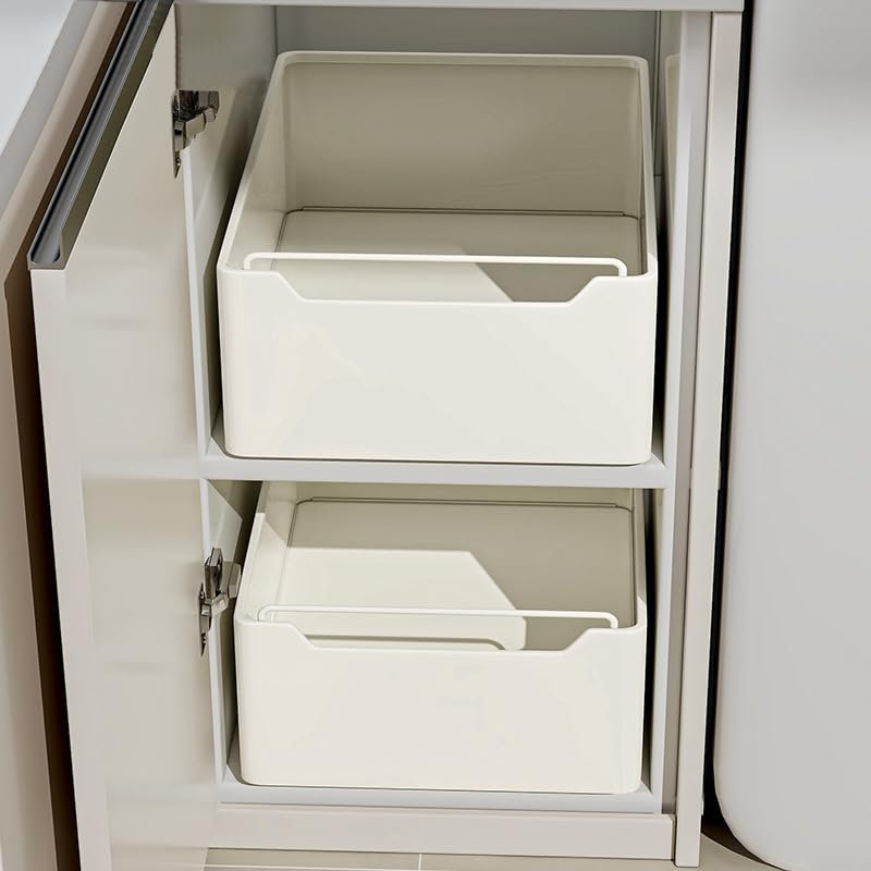 Extendable Kitchen Drawer Organizer No Drill Metal Frame Fast Assembly Storage Solution for Cabinets and Pantry 43cm Depth 14cm Height