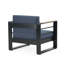 Fauteuil club d'extérieur en aluminium avec coussins imperméables Giovanne, bleu