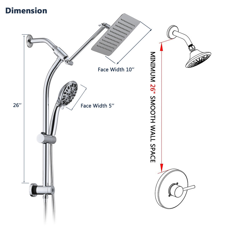 Système de douche complet, Chrome