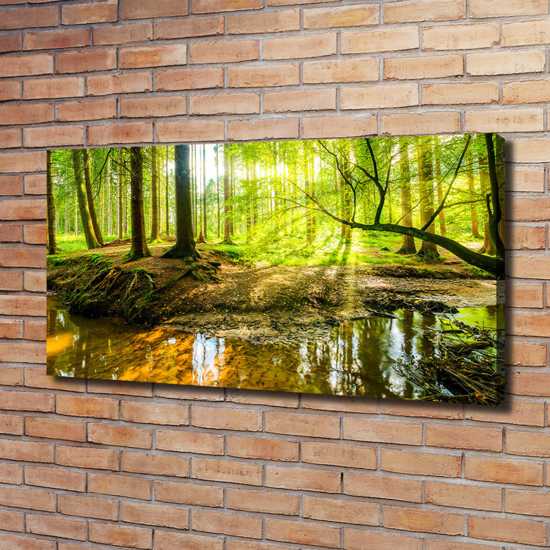 A Waterfall In The Forest - Wrapped Canvas Print