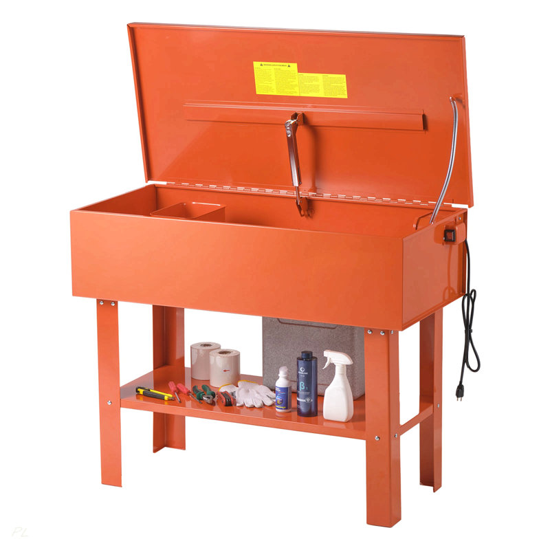 Laveuse de pièces de 40 gallons, capacité de solvant de 17 gallons, débit de pompe maximal de 1 gallon par minute, laveuse de pièces de pompe électrique pour armoire en acier pour roulements de roue, engrenages et carburateurs
