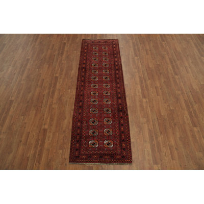 Tribal Runner Rug with Traditional Geometric Patterns 3x8
