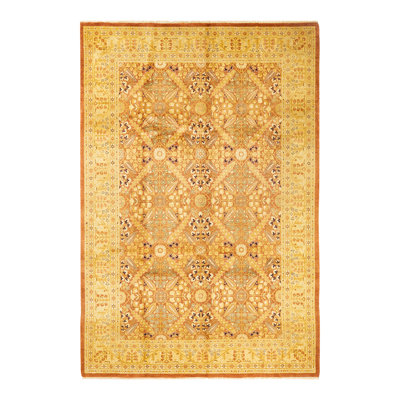 Tapis unique en laine noué à la main 6 pi 3 po x 9 pi 2 po nouvel âge Keenan
