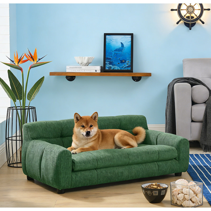 Elevated Dog Sofa Bed Pet Sofa, Green