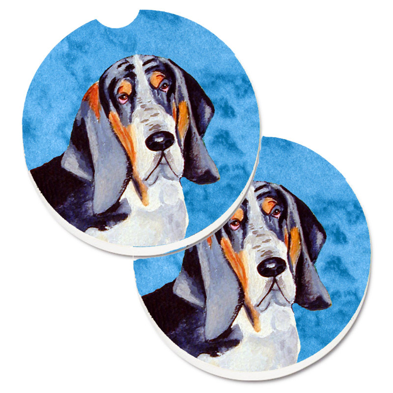 Sous-verre barbu collie voiture, Basset hound noir