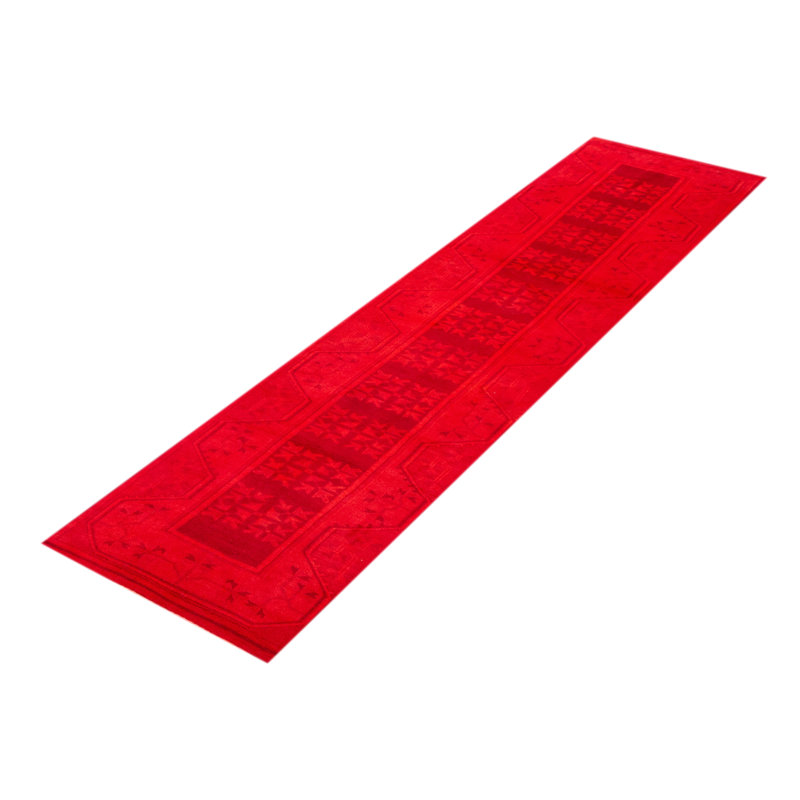 Tapis rouge noué à la main de conception unique 2 pi 8 po x 10 pi 0 po
