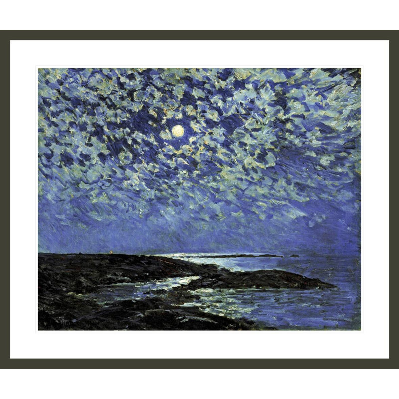 «Moon of Isle of Shoals» par Childe Hassam, impression giclée encadrée, H 33,5 po x l 39,51 po