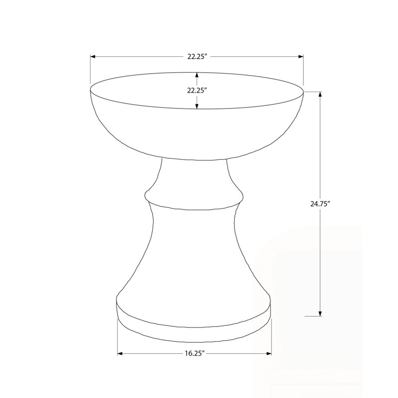 Table d'appoint d'extérieur moderne 25 "h, Gris