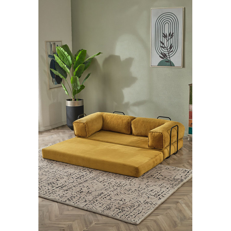 2-Seat Sofa-Bed, Mustard