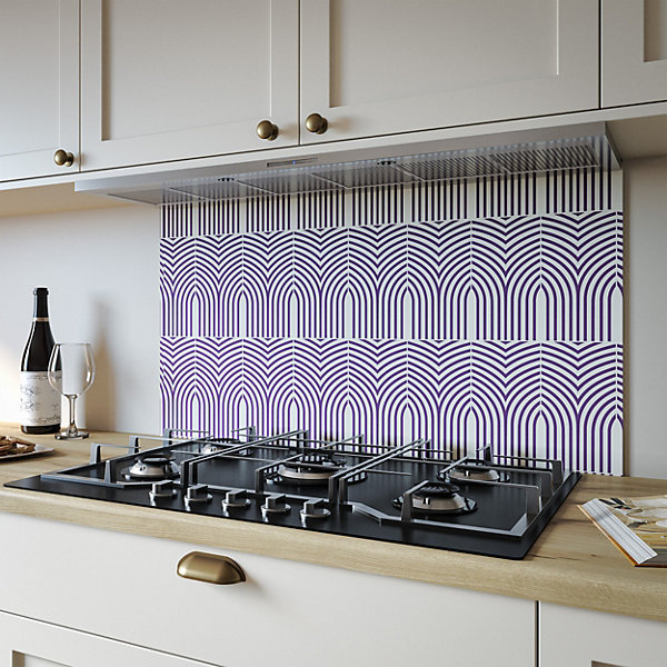 Arches Aluminium Kitchen Hob Splashback, Midnight, 80 cm x 90 cm