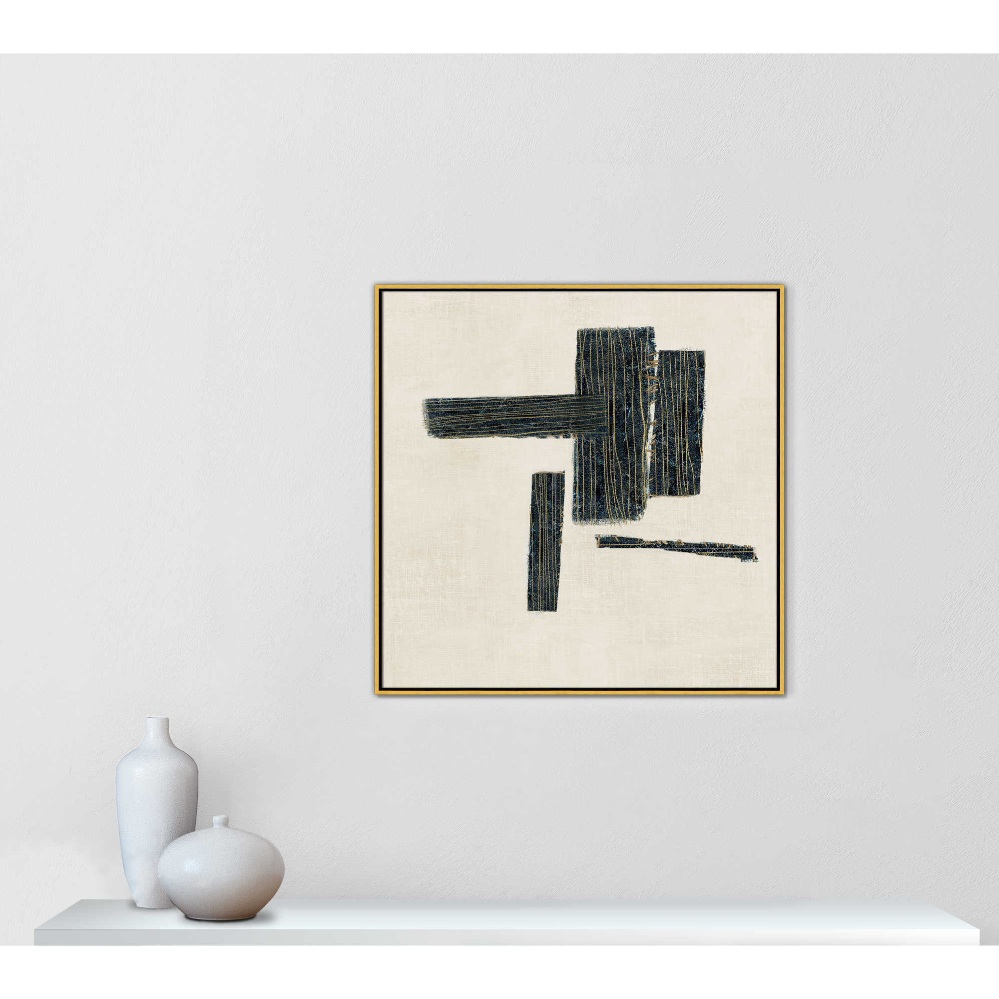 Stiched II Print by , 37.5" H x 37.5" W, Gold