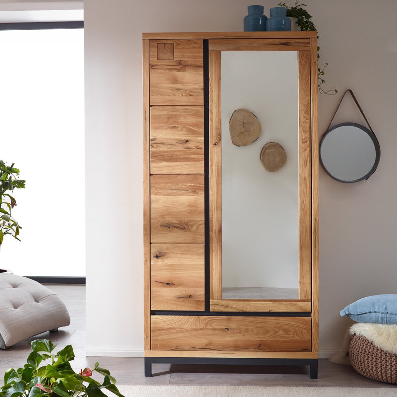 Villanders 1 Door Sliding Wardrobe, Natural