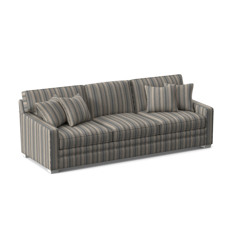 Gramercy Park Sofa, Taupe Plaid; 0126-73, Frost White Finish
